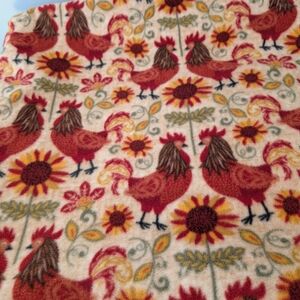 Hand Crafted Double Sided Anti Pill Fleece Rooster Pattern Blanket